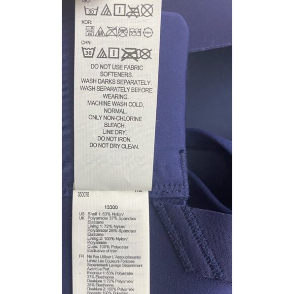 Brooks 36E Dare Underwire Run Sports Bra Navy Chafe Free Encapsulation - Picture 3 of 10